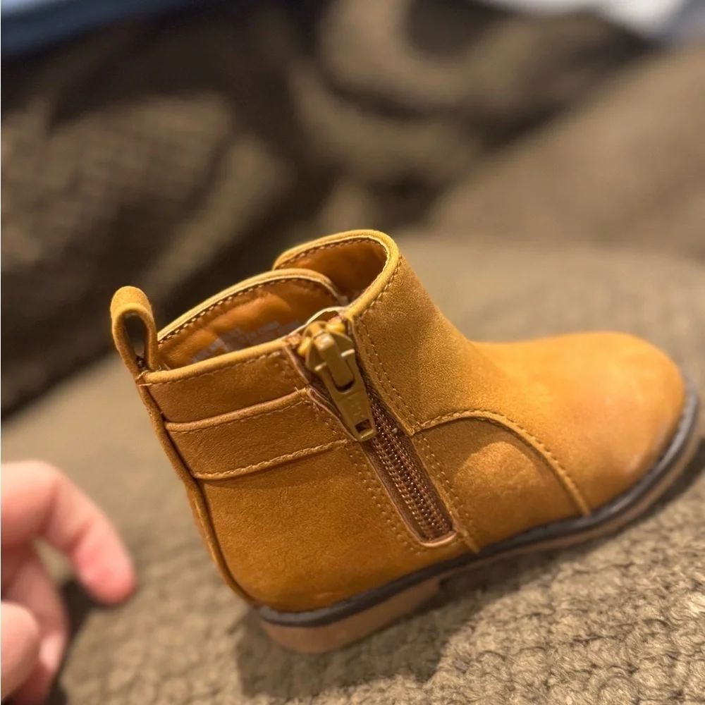 The Children's Place Tan Boots with Metallic Buckle